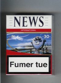 News International 30 Waimea Bay, HW white and red cigarettes hard box