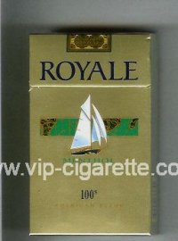 Royale Menthol 100s American Blend cigarettes gold and green hard box