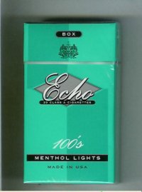 Echo 100s Menthol Lights cigarettes hard box