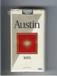 Austin 100s Lights cigarettes with square
