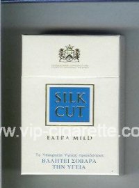 Silk Cut Extra Mild cigarettes white and blue hard box