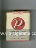 P Populares Superfinos white and grey and red cigarettes wide flat hard box P Populares Superfinos white and grey and red cigarettes wide flat hard box