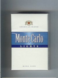 Monte Carlo American Blend Lights Cigarettes hard box