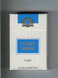 Lucky Gold Lights Filter Cigarettes hard box