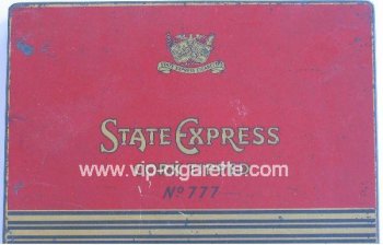 State Express Cork Tippe No 777 50 cigarettes wide flat hard box