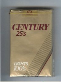 Century 25s Lights 100s cigarettes