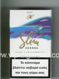 Slim Agenda Blue 100s cigarettes hard box
