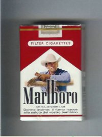 Marlboro with cowboy with lasso on the tree cigarettes soft box