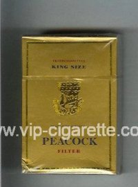 Peacock Filter King Size gold cigarettes hard box