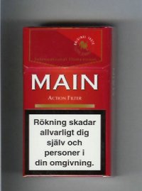 Main Action Filter Original Taste 100s red cigarettes hard box