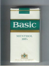Basic Menthol 100s cigarettes Filter soft box