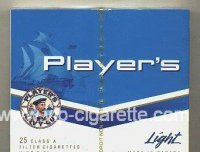 Player's Light 25 cigarettes wide flat hard box