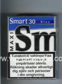Smart 30 Blue Maxi cigarettes Smooth Taste hard box