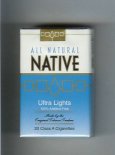 Native All Natural Ultra Lights 100 percent Additive-Free cigarettes soft box Native All Natural Ultra Lights 100 percent Additive-Free cigarettes soft box