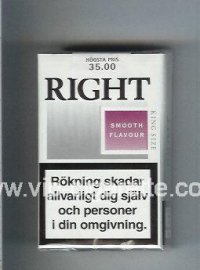 Right Smooth Flavour cigarettes soft box