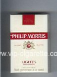 Philip Morris Lights American Blend white and red cigarettes hard box