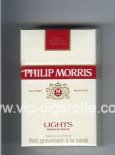 Philip Morris Lights American Blend white and red cigarettes hard box Philip Morris Lights American Blend white and red cigarettes hard box