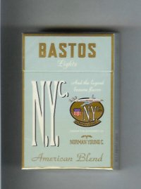 N.Y.C. Bastos Lights American Blend cigarettes hard box