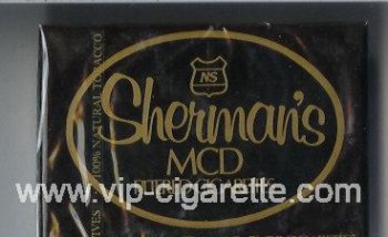Sherman\'s MCD Filtered Cigarettes wide flat hard box