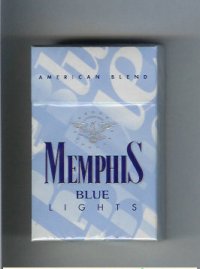 Memphis Blue American Blend Lights cigarettes hard box