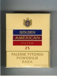 Golden American Filter 25s cigarettes hard box