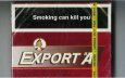 Export 'A' Macdonald 25s cigarettes Mild red wide flat hard box Export 'A' Macdonald 25s cigarettes Mild red wide flat hard box