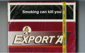 Export \'A\' Macdonald 25s cigarettes Mild red wide flat hard box