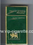 Philip Morris International Filter Menthol 100s green cigarettes hard box