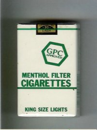 GPC Approved Menthol Filter Cigarettes King Size Lights soft box