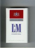 L&M Charcoal Especially Smooth white and red cigarettes hard box