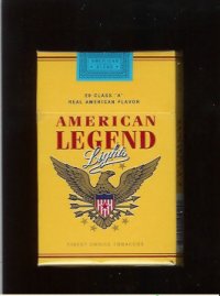 American Legend Lights cigarettes Yellow