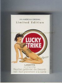 Lucky Strike Lights Jo-Ann cigarettes hard box