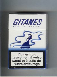 Gitanes Bleu and Blanc cigarettes hard box