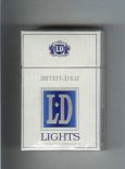 LD Liggett-Ducat Lights white and blue cigarettes hard box LD Liggett-Ducat Lights white and blue cigarettes hard box
