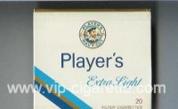 Player's Navy Cut Extra Light cigarettes white and blue wide flat hard box