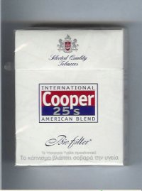 Cooper 25s International cigarettes Select Quality Tobaccos American Blend Bio-Filter