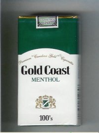 Gold Coast Menthol 100s Premium 'Carolina Gold' Cigarettes soft box