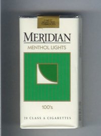Meridian Menthol Lights 100s cigarettes soft box