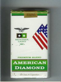 American Diamond Menthol Light 100s cigarettes Premium Blend