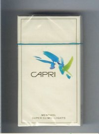 Capri Menthol Lights 100s cigarettes hard box