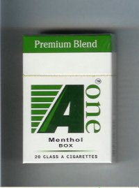 A One Menthol box cigarettes Premium Blend (vertical 'One')
