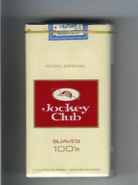Jockey Club Suaves 100s Filtro Especial yellow and red cigarettes soft box