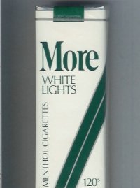 More White Lights Menthol white and green 120s cigarettes soft box