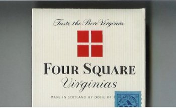 Four Square Virginias white and red cigarettes wide flat hard box