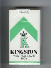 Kingston K Menthol Light 100s cigarettes soft box
