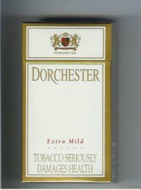 Dorchester Extra Mild white 100s cigarettes hard box