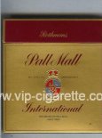 Pall Mall Rothmans International gold 100s cigarettes wide flat hard box