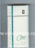 Virginia Slims One Menthol 100s cigarettes hard box