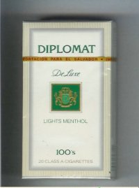 Diplomat De Luxe Lights Menthol 100s cigarettes hard box