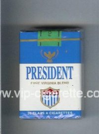 President Fine Virginia Blend white and blue cigarettes soft box